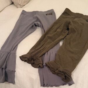 Matilda Jane Ruffle Hem Leggings - Blue and Olive